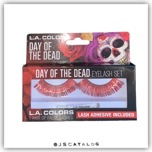 LA Beauty Red Metallic Fake Lashes - Picture 1 of 2